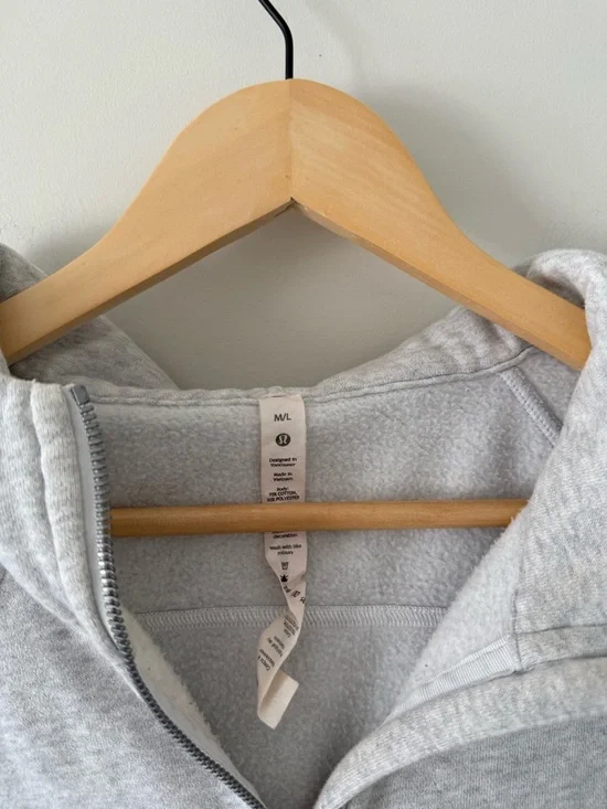 Lululemon Scuba Oversized 1/2 Zip Hoodie - Heathered Light Grey - Picture 4 of 7